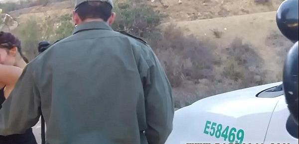  Border patrol creampie Brunette gets pulled over for a cavity search